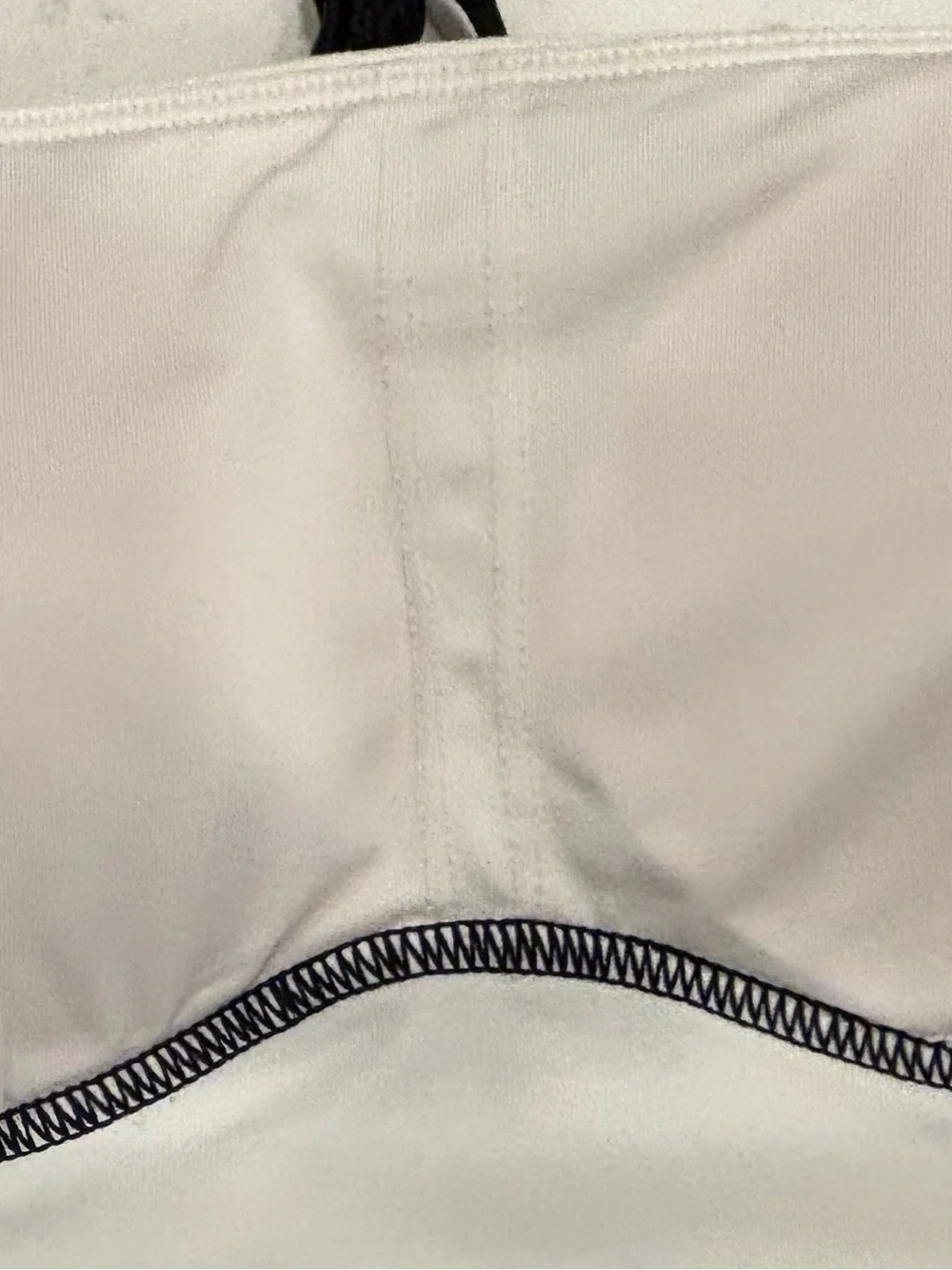 ALO Yoga Airbrush Streamlined Bra Tank White w/ Black Trim